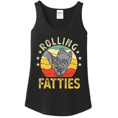 Vintage Rolling Fatties Cat Retro Kitty Kitten Meow Lover Ladies Essential Tank