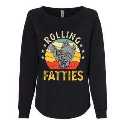 Vintage Rolling Fatties Cat Retro Kitty Kitten Meow Lover Womens California Wash Sweatshirt