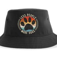 Vintage Retro Funny Sayings Dog Lover Less People More Dogs Sustainable Bucket Hat