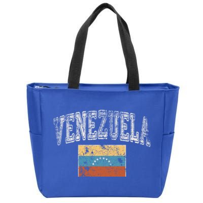 Vintage Retro Faded Venezuela Flag Venezuelan Pride Gift Zip Tote Bag