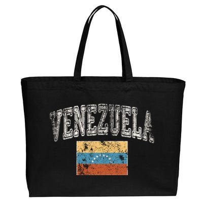 Vintage Retro Faded Venezuela Flag Venezuelan Pride Gift Cotton Canvas Jumbo Tote