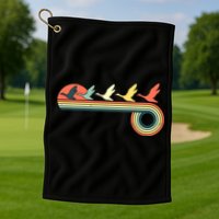Vintage Retro Flying Geese Golf Towel