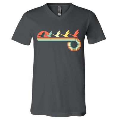 Vintage Retro Flying Geese V-Neck T-Shirt