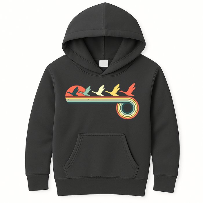 Vintage Retro Flying Geese Kids Hoodie