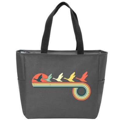 Vintage Retro Flying Geese Zip Tote Bag