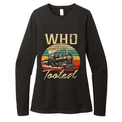 Vintage Retro Funny Train Lover Who Tooted Train Womens CVC Long Sleeve Shirt