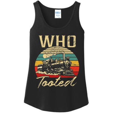 Vintage Retro Funny Train Lover Who Tooted Train Ladies Essential Tank