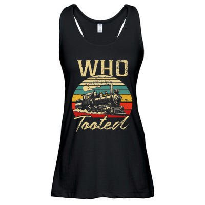 Vintage Retro Funny Train Lover Who Tooted Train Ladies Essential Flowy Tank