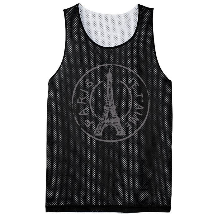 Vintage Retro France Eiffel Tower Paris Je TAime I Love You Mesh Reversible Basketball Jersey Tank