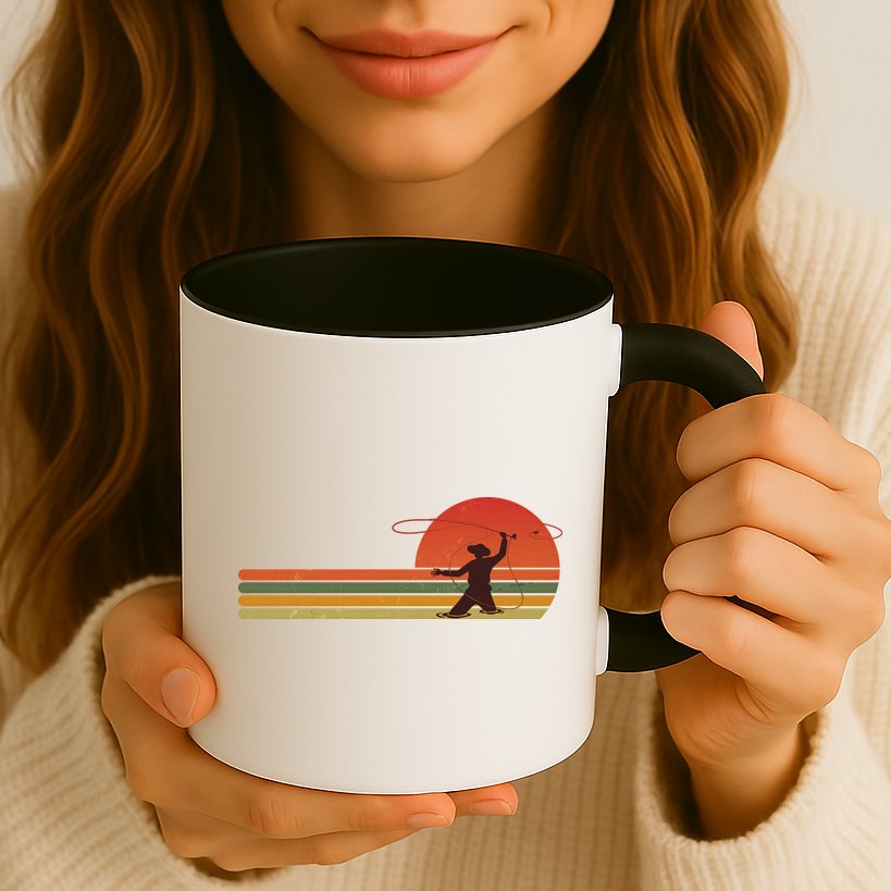 Vintage Retro Fly Fisherman Fishing Fan Mug