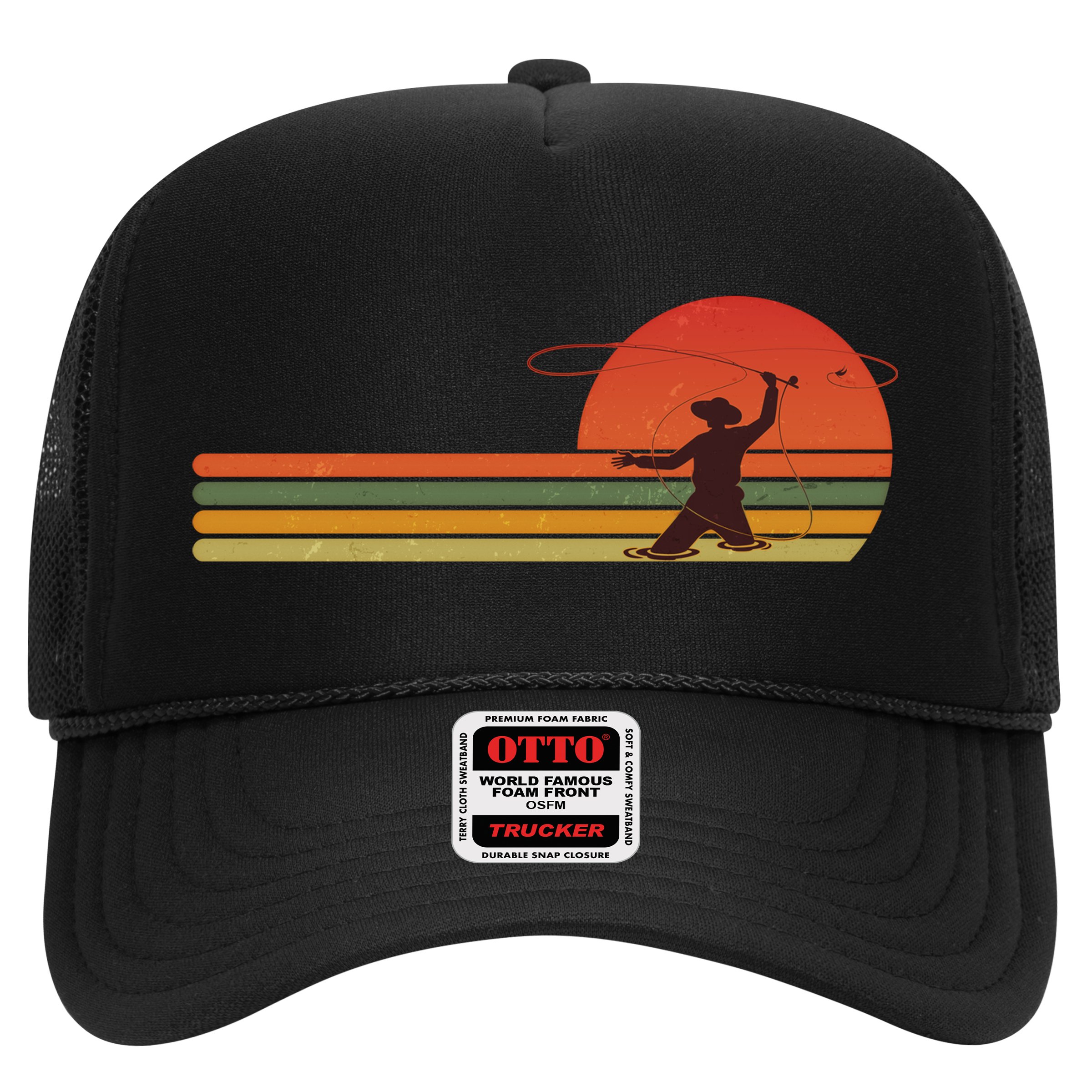 Vintage Retro Fly Fisherman Fishing Fan Hat