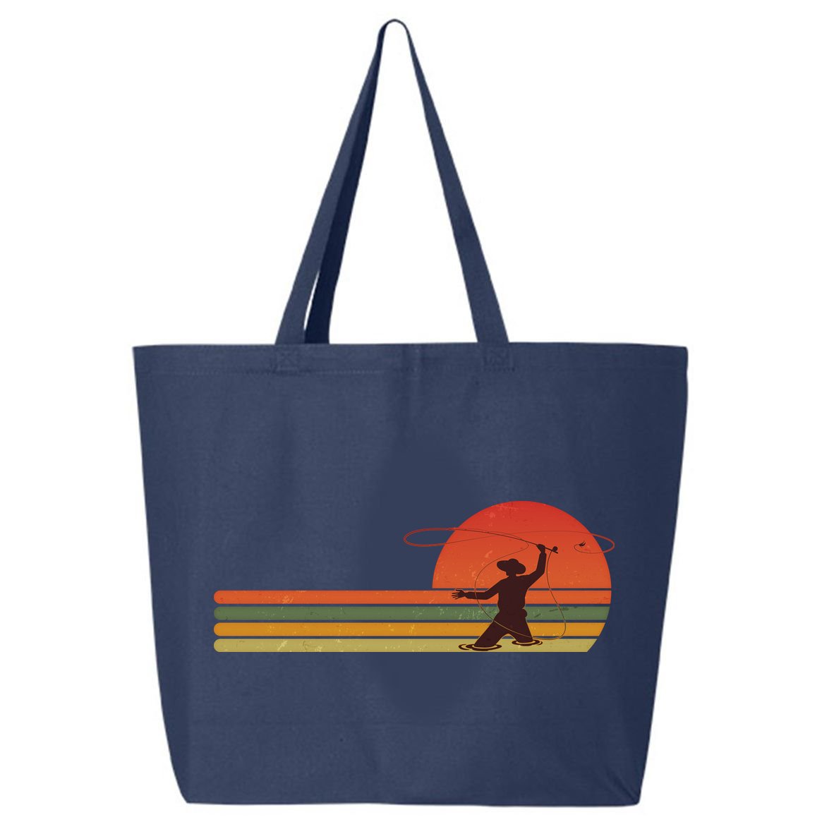 Vintage Retro Fly Fisherman Fishing Fan 25L Jumbo Tote
