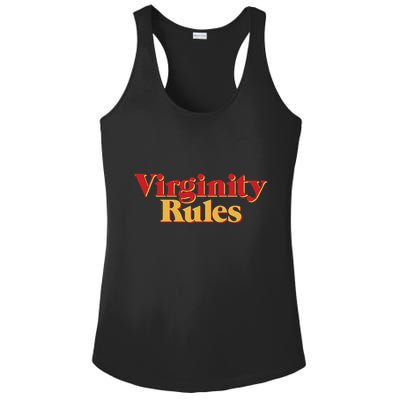 Virginity Rules Funny Virginity Ladies PosiCharge Competitor Racerback Tank
