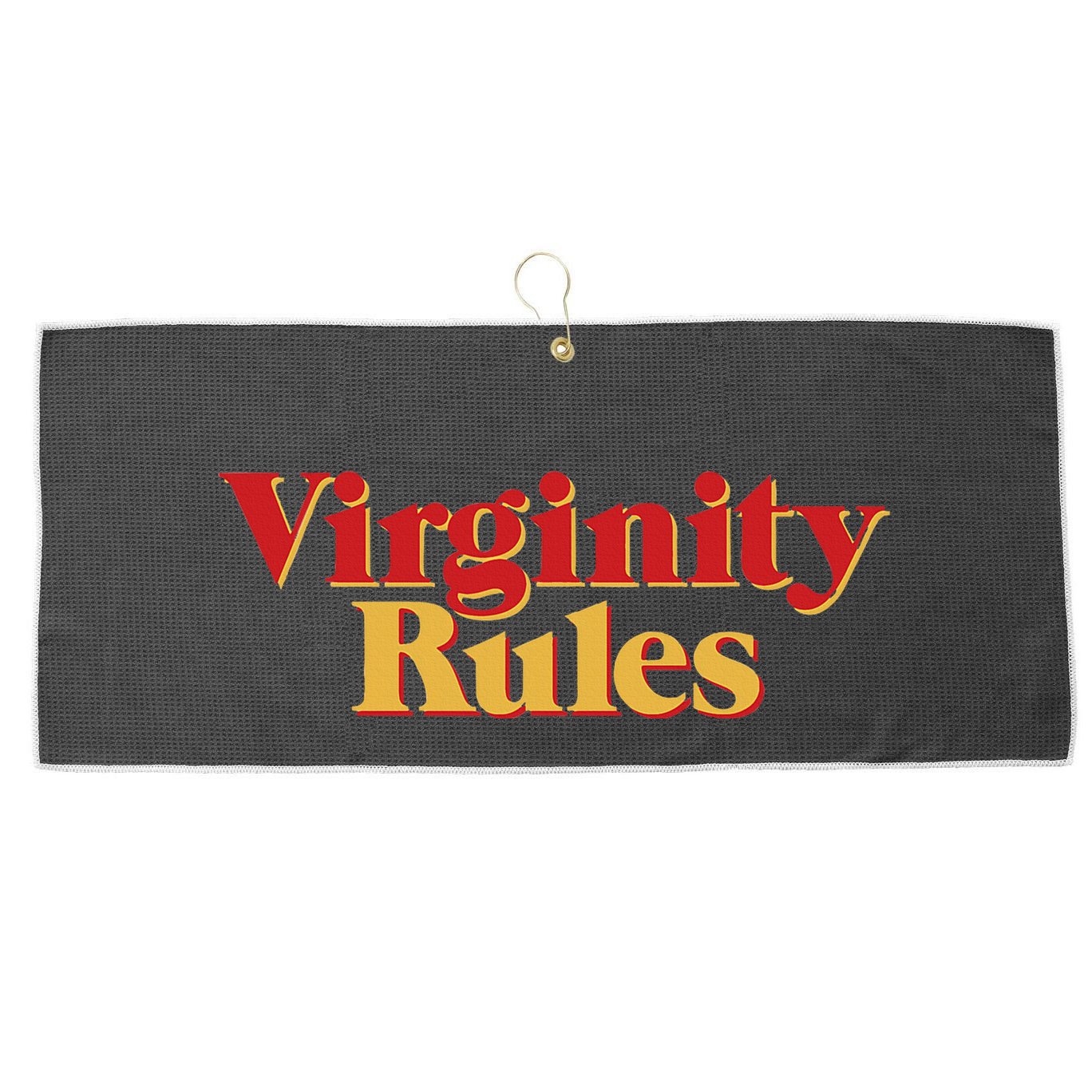 Virginity Rules Funny Virginity Large Microfiber Waffle Golf Towel