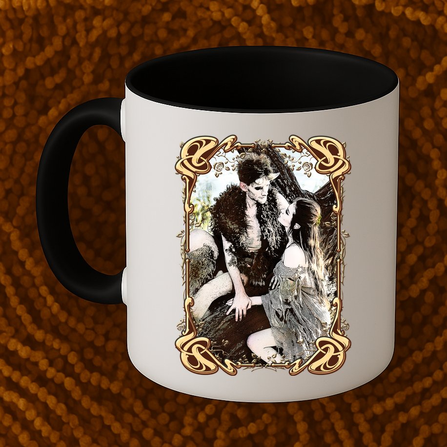 VIntage Retro Fantasy World Elves Couple Mug