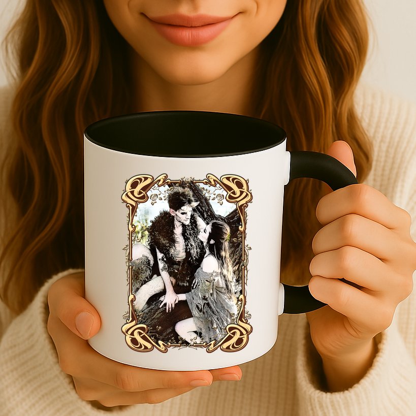 VIntage Retro Fantasy World Elves Couple Mug