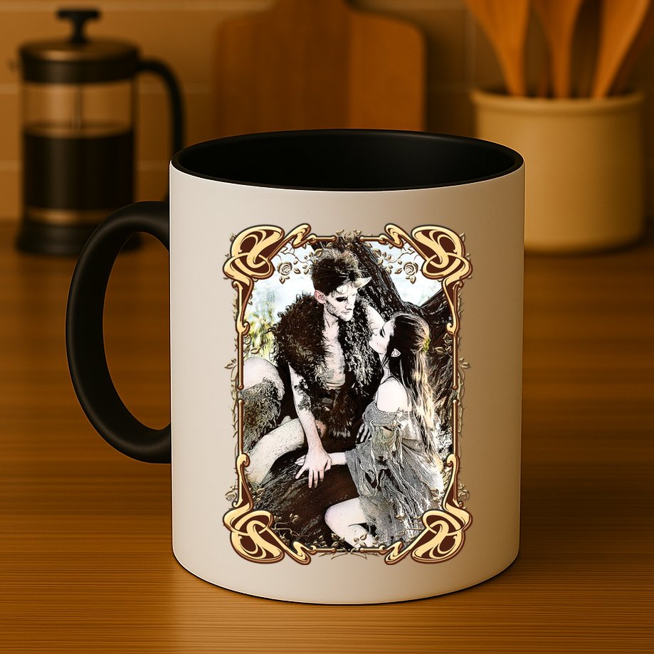VIntage Retro Fantasy World Elves Couple Mug
