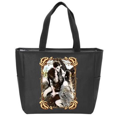 VIntage Retro Fantasy World Elves Couple Zip Tote Bag