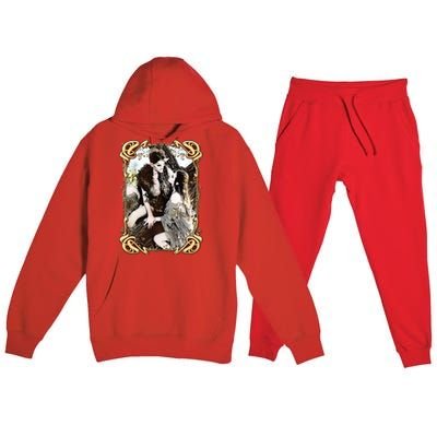 VIntage Retro Fantasy World Elves Couple Premium Hooded Sweatsuit Set