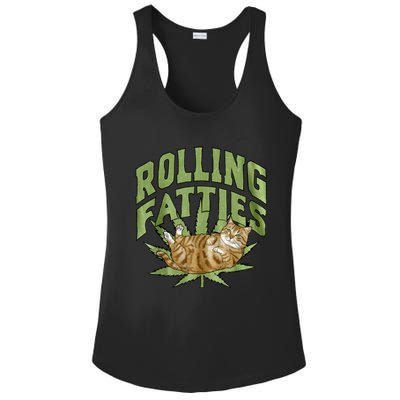 Vintage Rolling Fatties Cat Retro Kitty Kitten Meow Ladies PosiCharge Competitor Racerback Tank