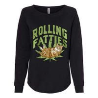 Vintage Rolling Fatties Cat Retro Kitty Kitten Meow Womens California Wash Sweatshirt