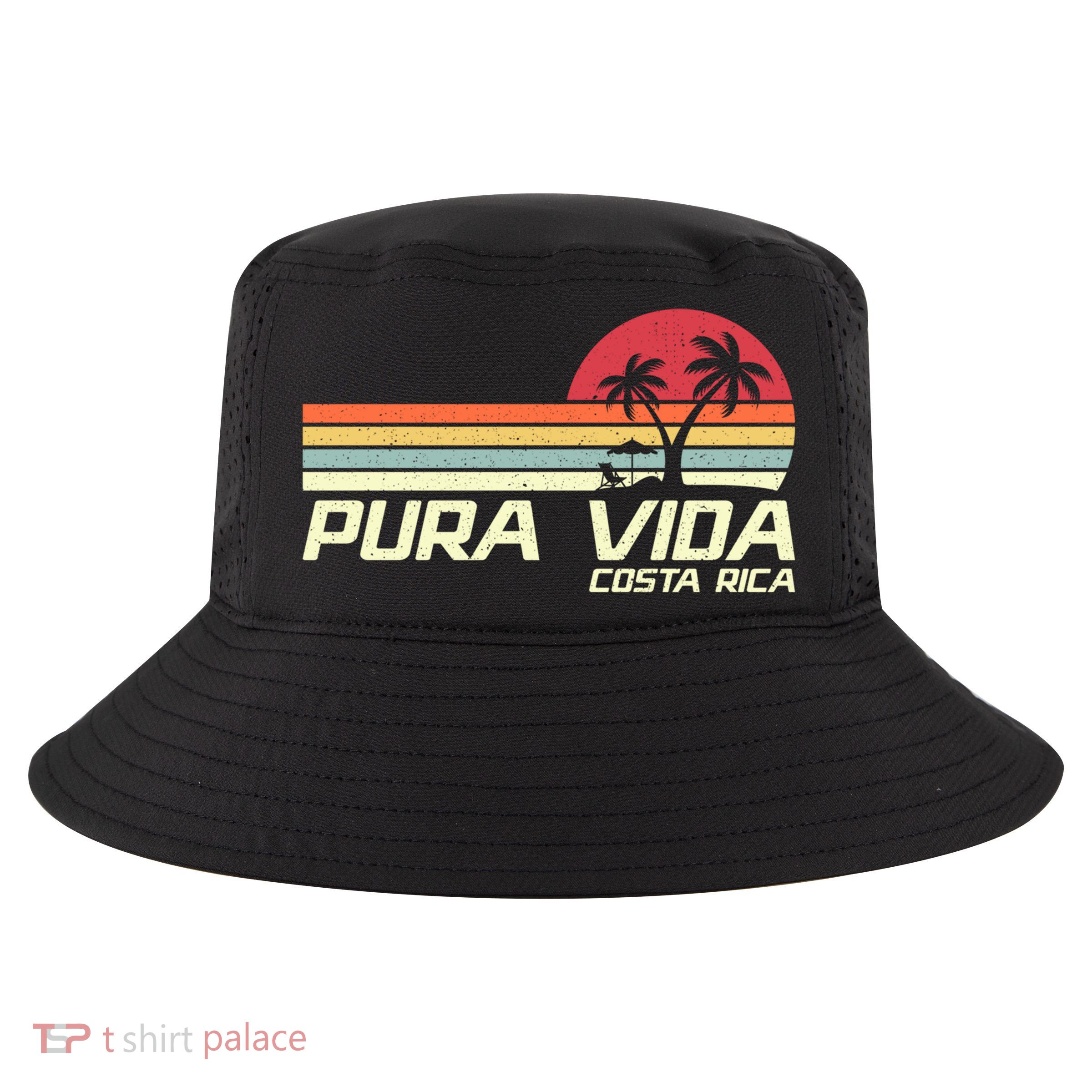 Vintage Retro Family Vacation Costa Rica Pura Vida Beach Gift Cool Comfort Performance Bucket Hat