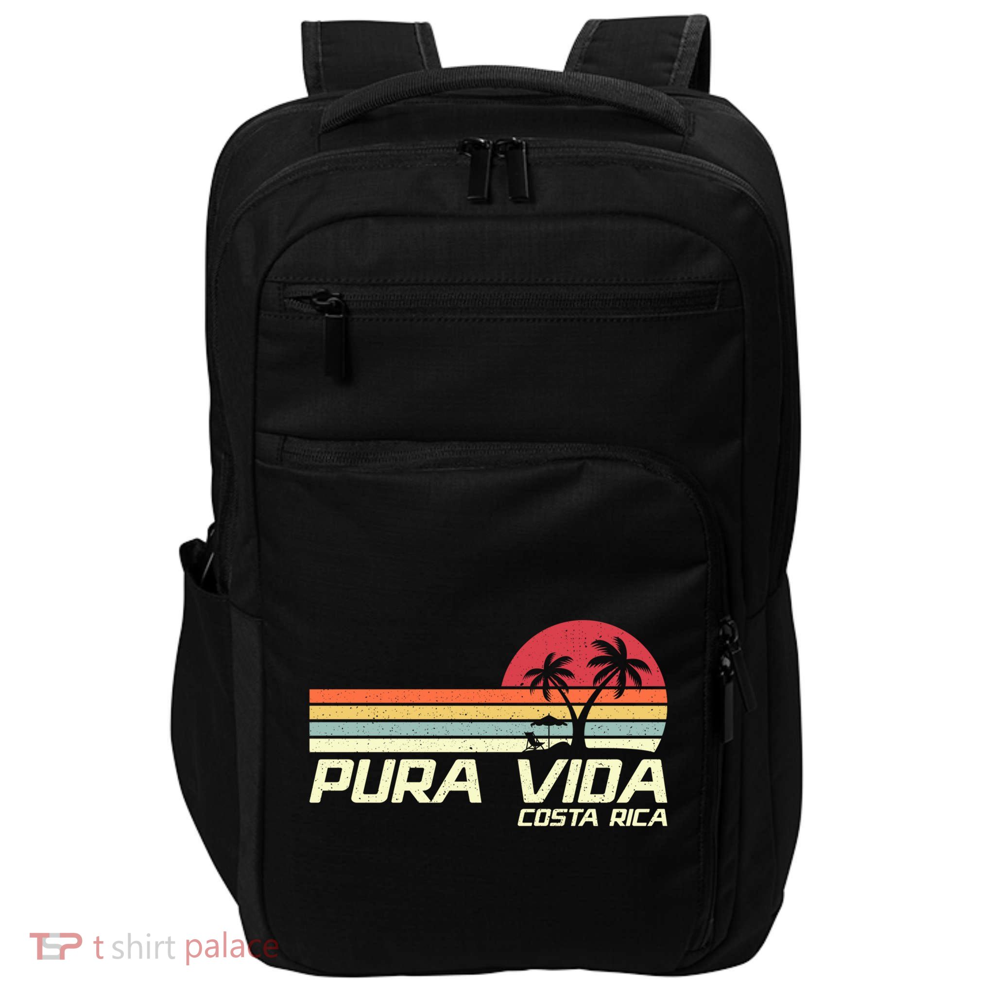 Vintage Retro Family Vacation Costa Rica Pura Vida Beach Gift Impact Tech Backpack