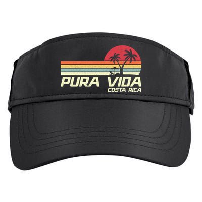 Vintage Retro Family Vacation Costa Rica Pura Vida Beach Gift Adult Drive Performance Visor