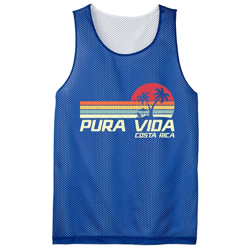 Vintage Retro Family Vacation Costa Rica Pura Vida Beach Gift Mesh Reversible Basketball Jersey Tank