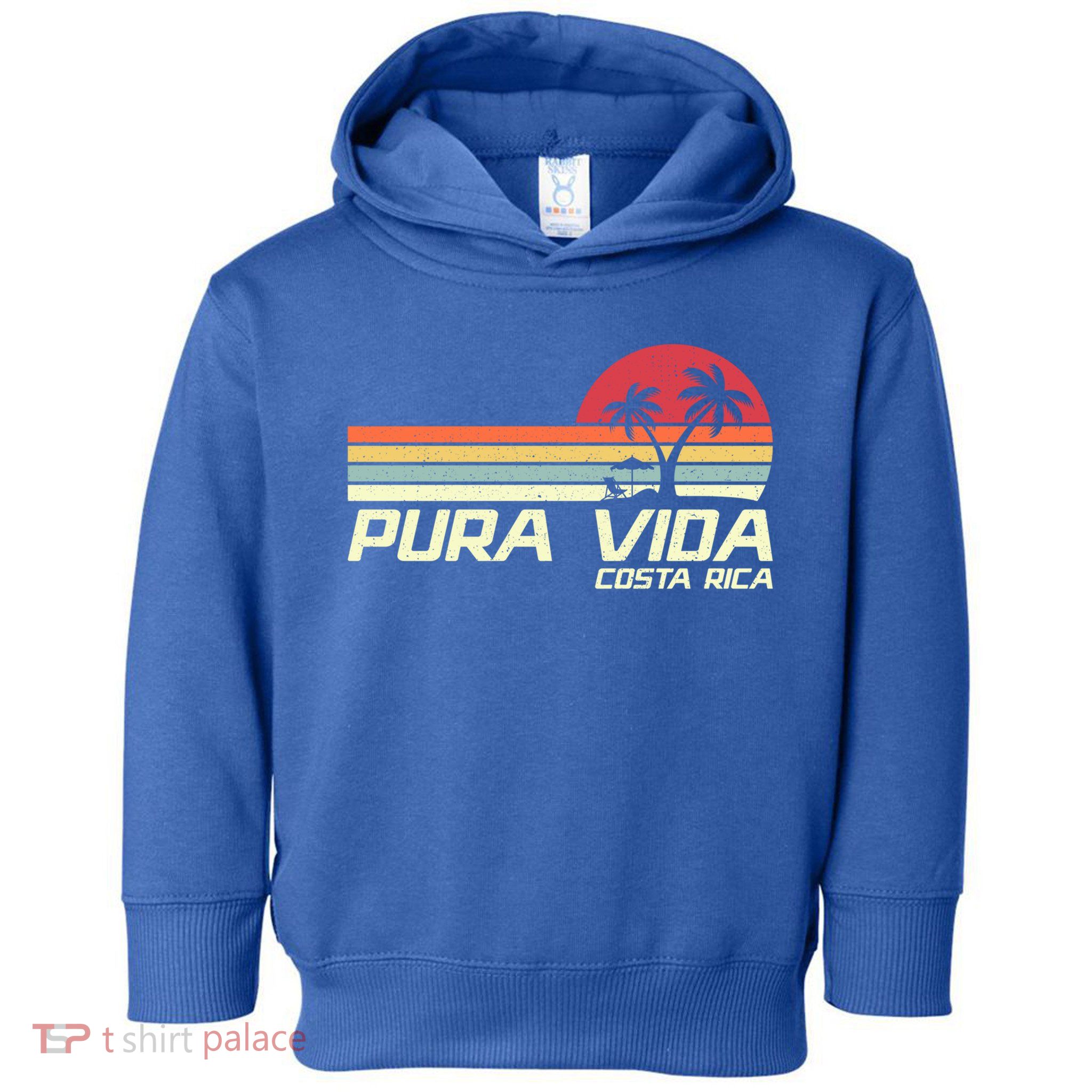 Vintage Retro Family Vacation Costa Rica Pura Vida Beach Gift Toddler Hoodie