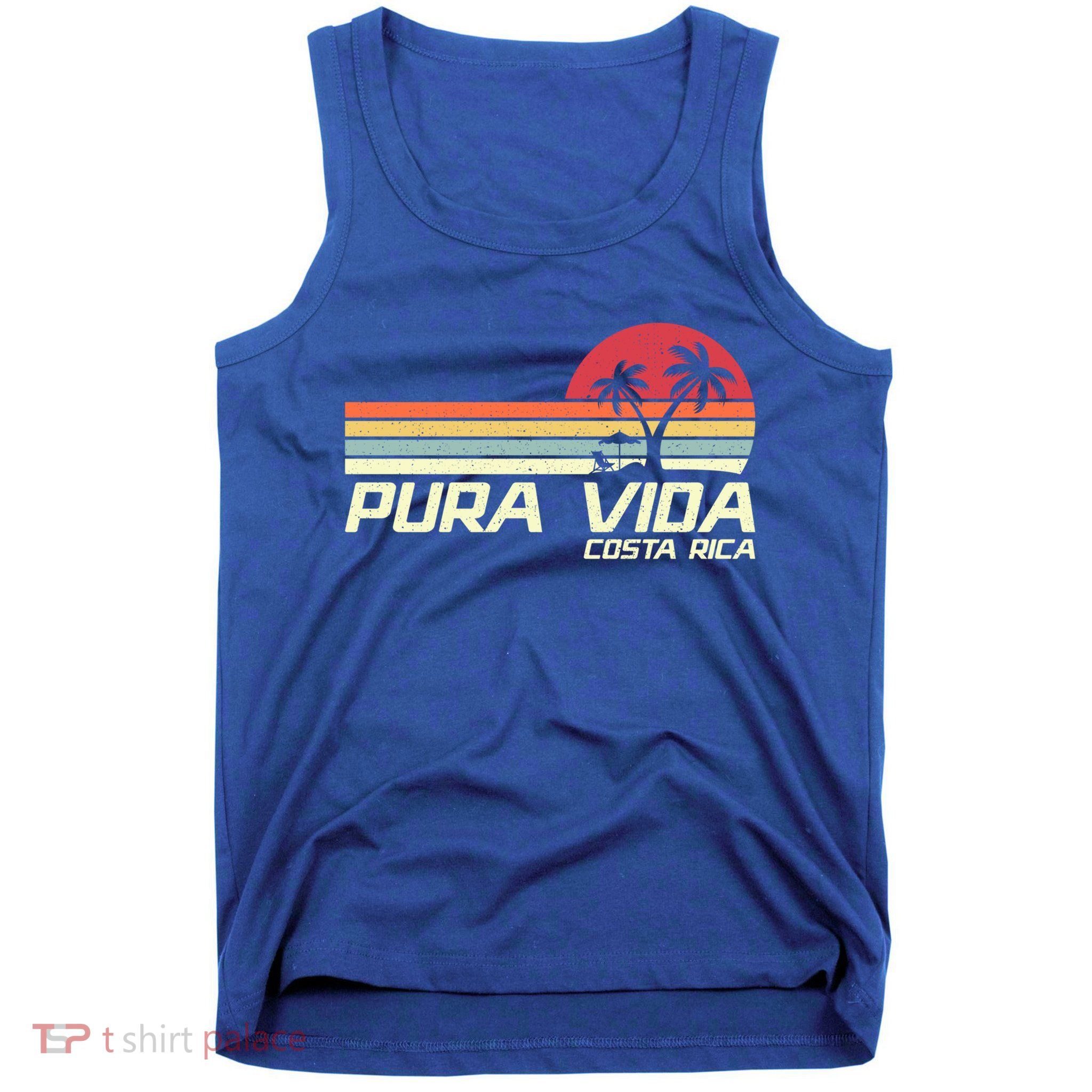 Vintage Retro Family Vacation Costa Rica Pura Vida Beach Gift Tank Top