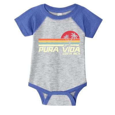 Vintage Retro Family Vacation Costa Rica Pura Vida Beach Gift Infant Baby Jersey Bodysuit
