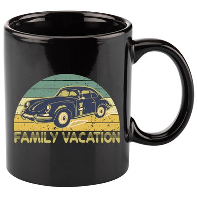Vintage Retro Family Vacation Old Classic Car 11oz C Handle Ceramic Mug