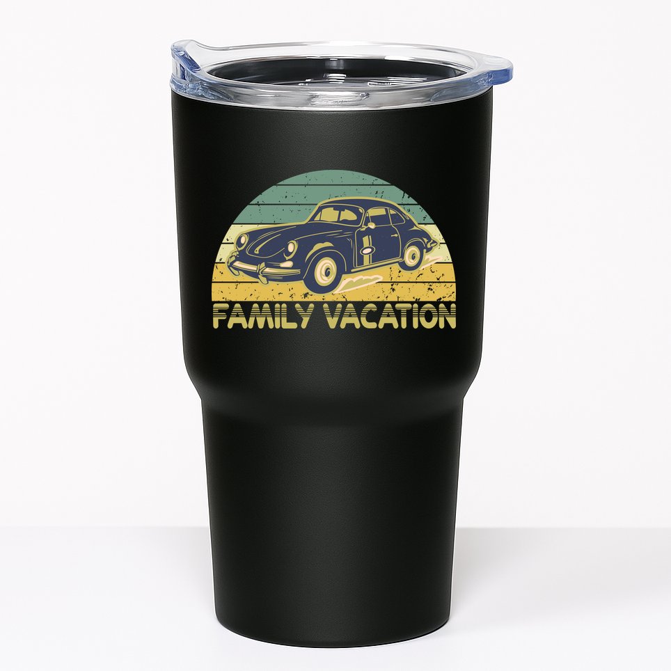 Vintage Retro Family Vacation Old Classic Car Tumbler