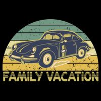 Vintage Retro Family Vacation Old Classic Car Womens T-Shirt