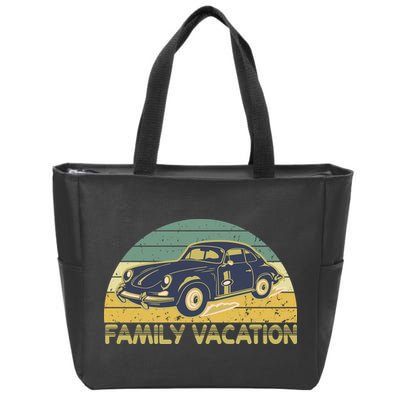 Vintage Retro Family Vacation Old Classic Car Zip Tote Bag