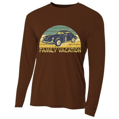 Vintage Retro Family Vacation Old Classic Car Cooling Performance Long Sleeve Crew