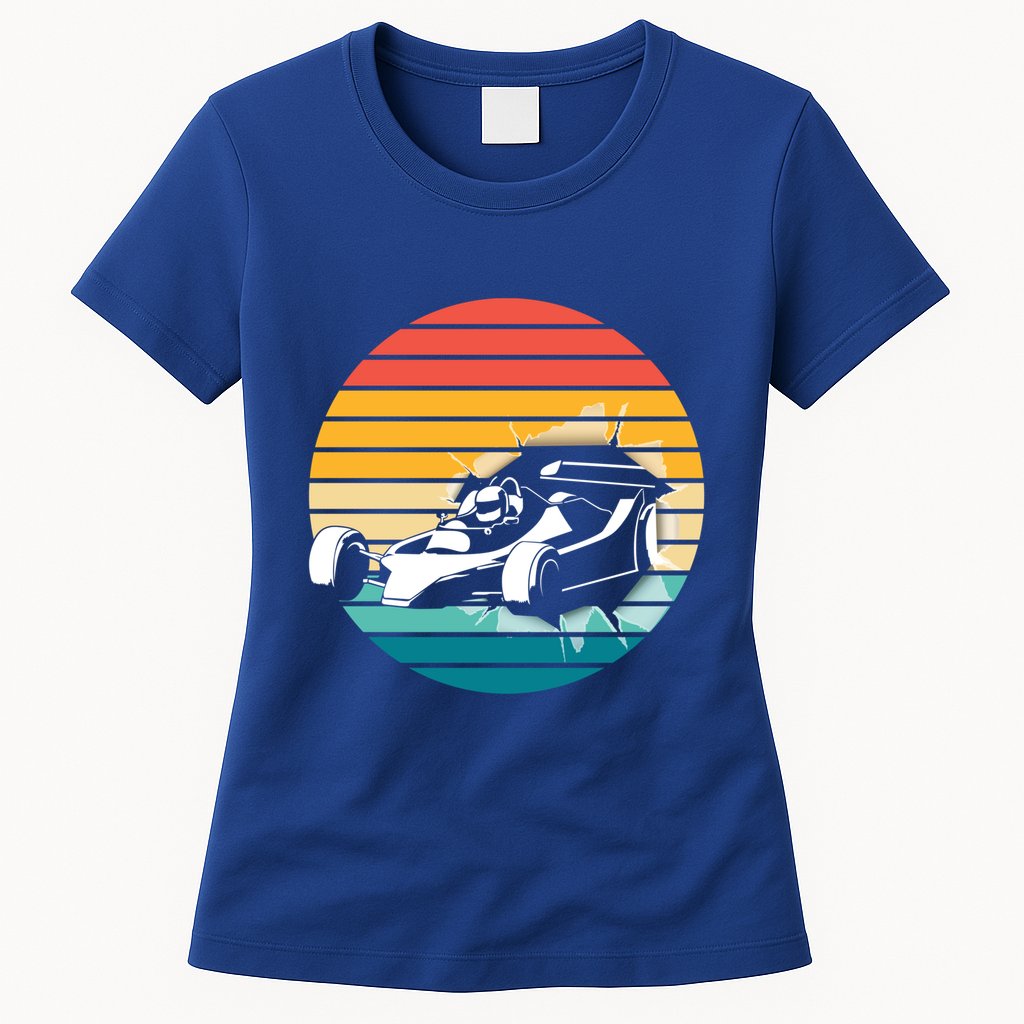 Vintage Retro Formula Racing Car Racing Fans Auto Sports Gift Womens T-Shirt