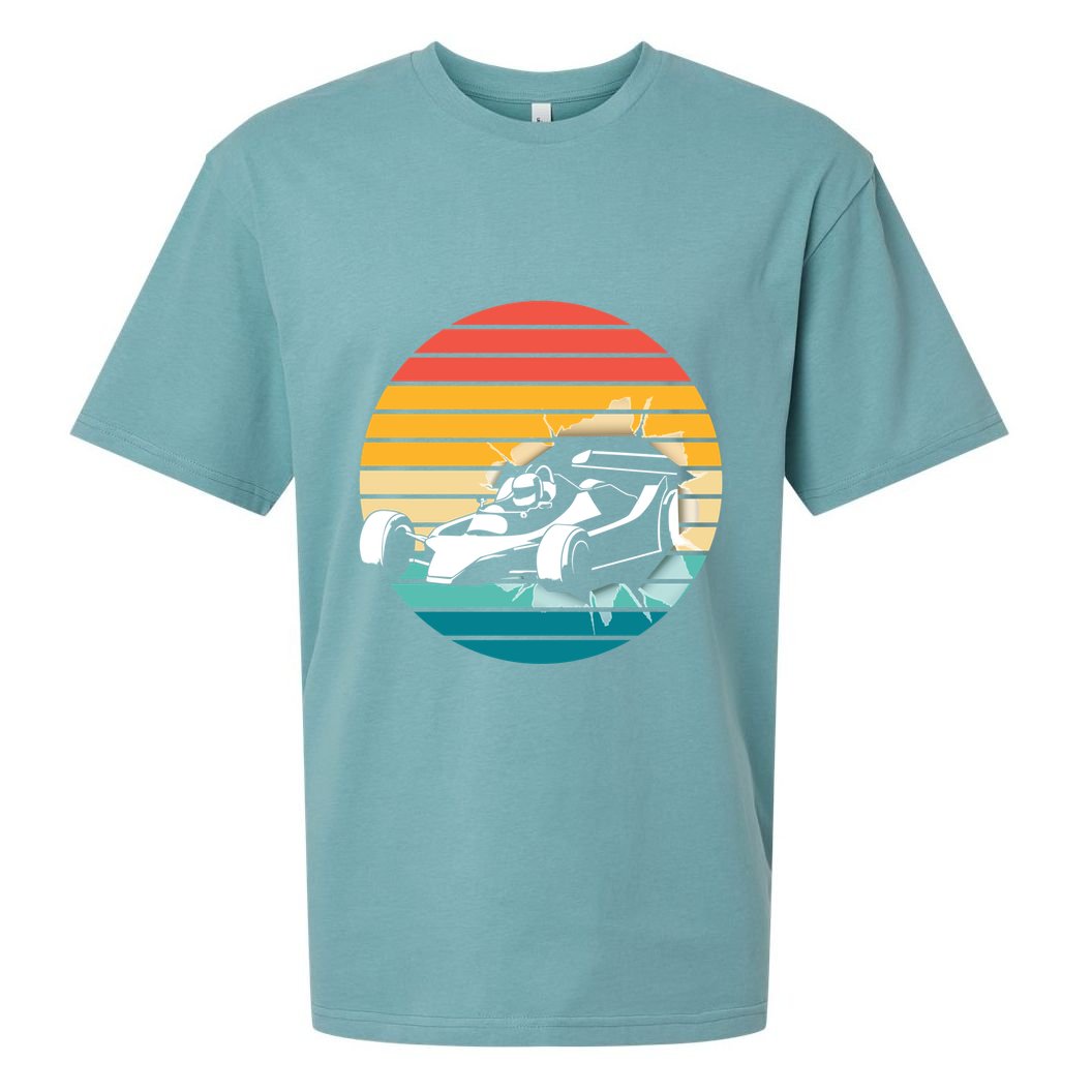 Vintage Retro Formula Racing Car Racing Fans Auto Sports Gift Sueded Cloud Jersey T-Shirt