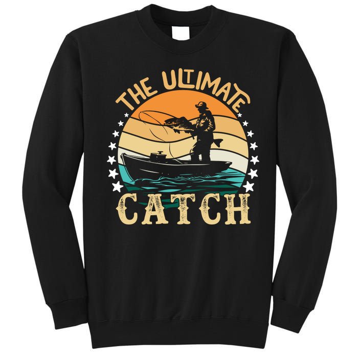 Vintage Retro Fishing Graphic Tall Sweatshirt