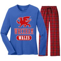 Vintage Retro Faded Wales Flag Welsh Pride Gift Women's Long Sleeve Flannel Pajama Set 