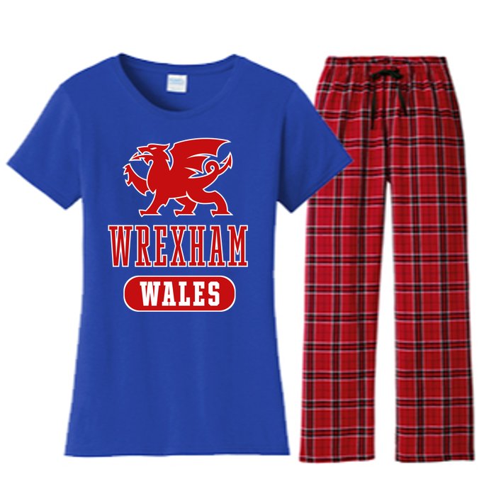 Vintage Retro Faded Wales Flag Welsh Pride Gift Women's Flannel Pajama Set