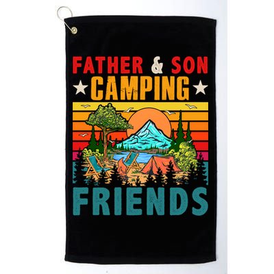 Vintage Retro Father And Son Camping Friends Matching Family Great Gift Golf Towel