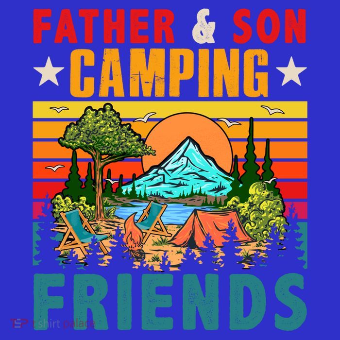 Vintage Retro Father And Son Camping Friends Matching Family Great Gift T-Shirt