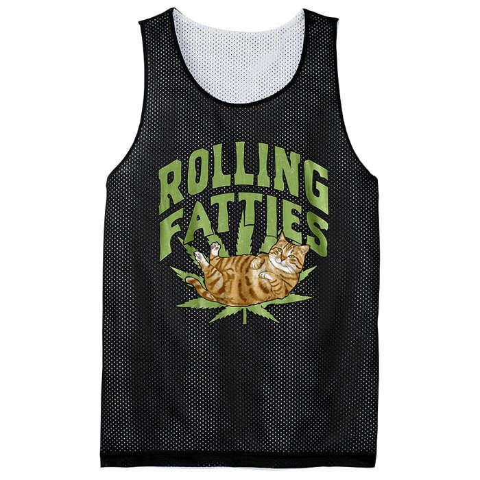 Vintage Rolling Fatties Cat Retro Kitty Kitten Meow Mesh Reversible Basketball Jersey Tank