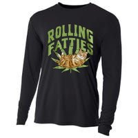 Vintage Rolling Fatties Cat Retro Kitty Kitten Meow Cooling Performance Long Sleeve Crew