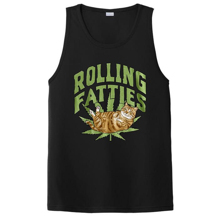 Vintage Rolling Fatties Cat Retro Kitty Kitten Meow PosiCharge Competitor Tank