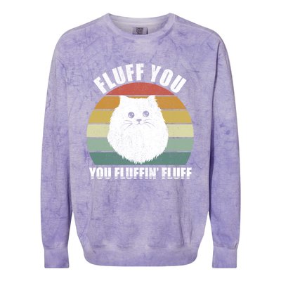 Vintage Retro Fluff You You Fluffin' Fluff Funny Cat Kitten Meaningful Gift Colorblast Crewneck Sweatshirt