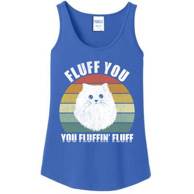 Vintage Retro Fluff You You Fluffin' Fluff Funny Cat Kitten Meaningful Gift Ladies Essential Tank