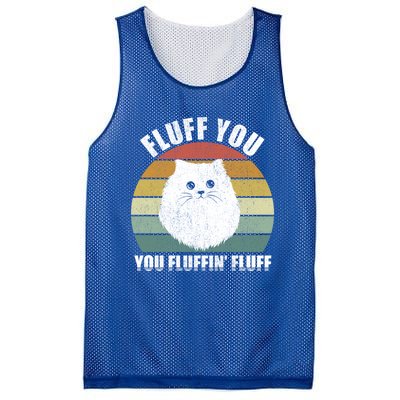 Vintage Retro Fluff You You Fluffin' Fluff Funny Cat Kitten Meaningful Gift Mesh Reversible Basketball Jersey Tank